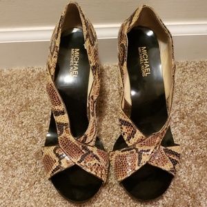 Michael Kors Brown Snake Skin Heels